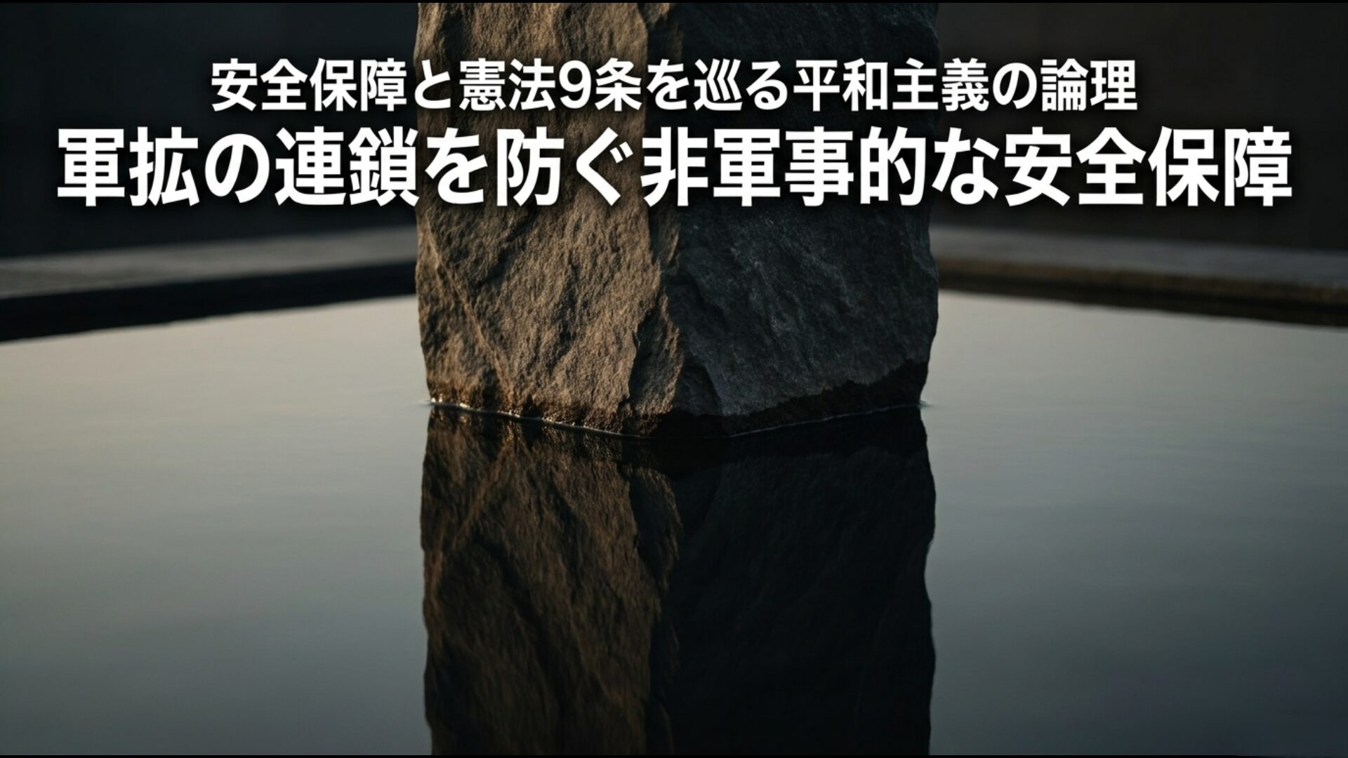 安全保障と憲法9条を巡る平和主義の論理。軍拡の連鎖を防ぐ非軍事的な安全保障の図解