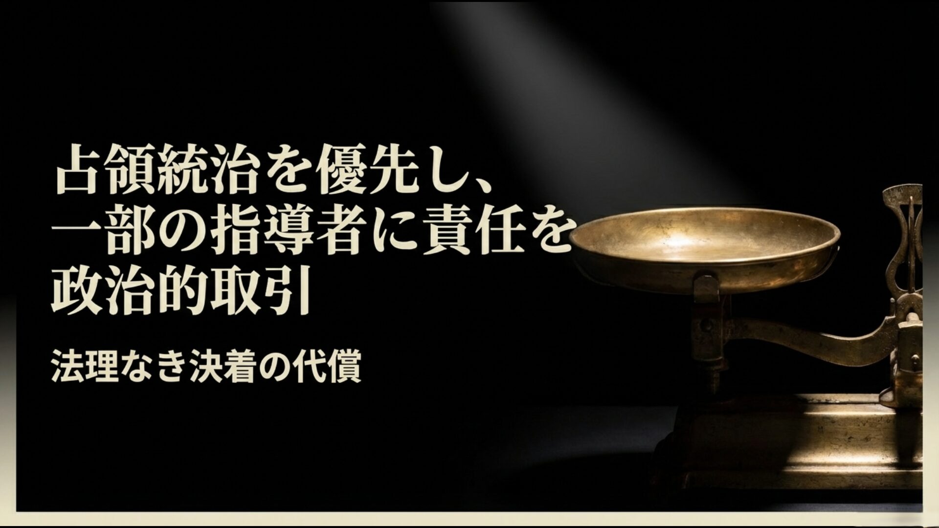 占領統治優先による昭和天皇不訴追と指導者への責任転嫁という政治的取引
