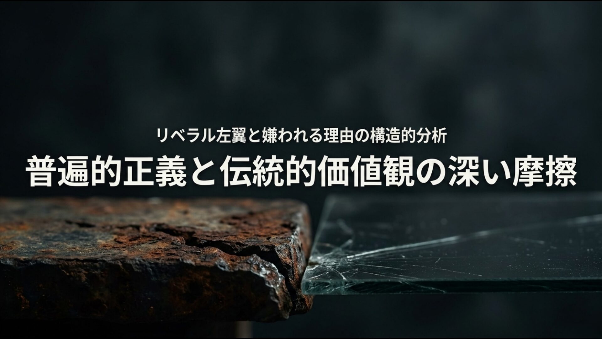 リベラル左翼が嫌われる理由の構造的分析。普遍的正義と伝統的価値観の摩擦を示すイメージ