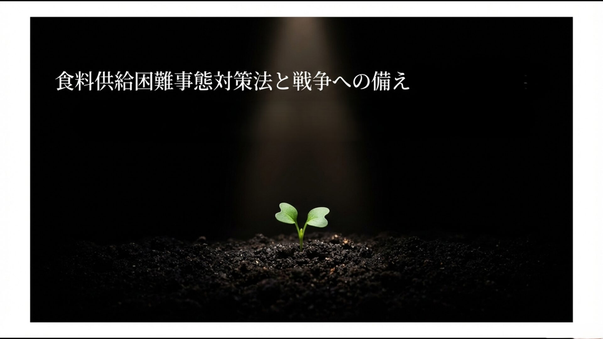 食料供給困難事態対策法施行後の日本の食料安全保障と未来への備えの総括
