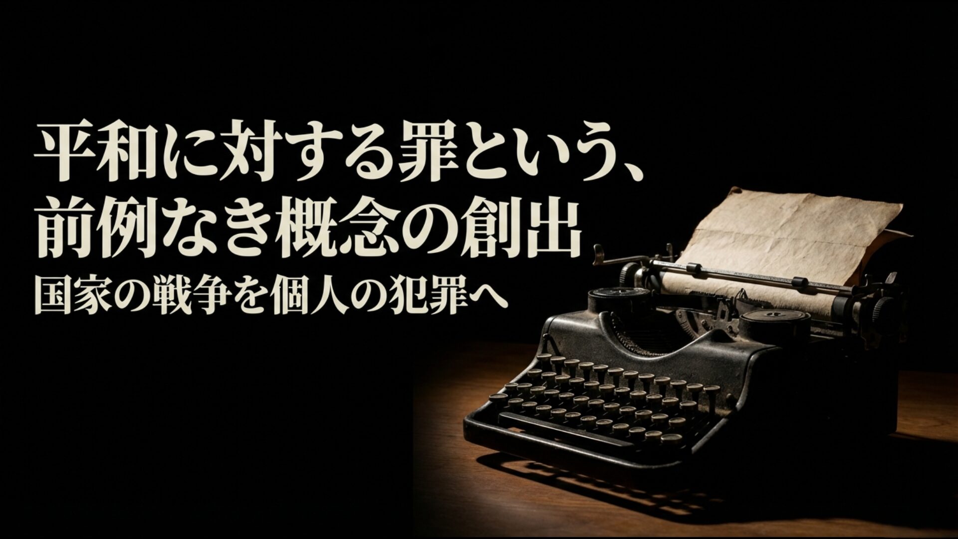 平和に対する罪という前例なき概念の創出とA級戦犯の訴因区分図