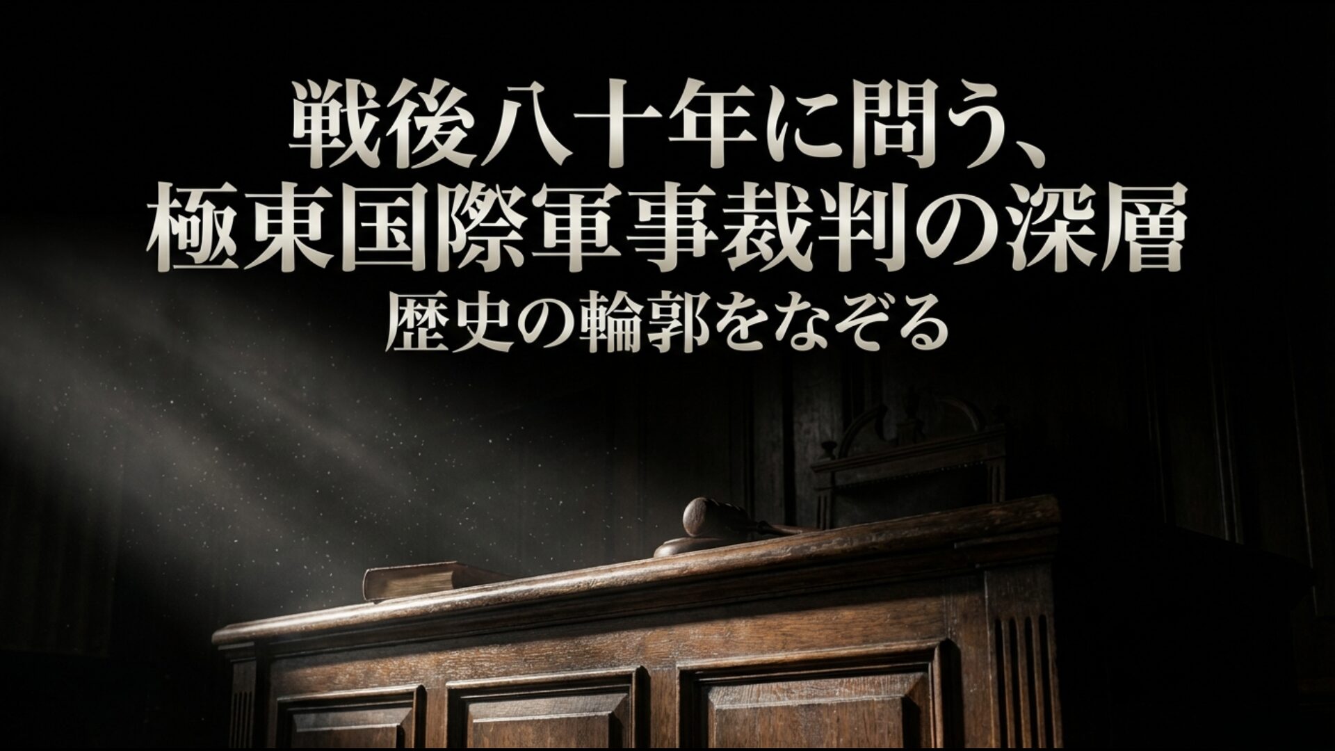 戦後80年に問う極東国際軍事裁判の深層と歴史の輪郭をなぞるイメージ
