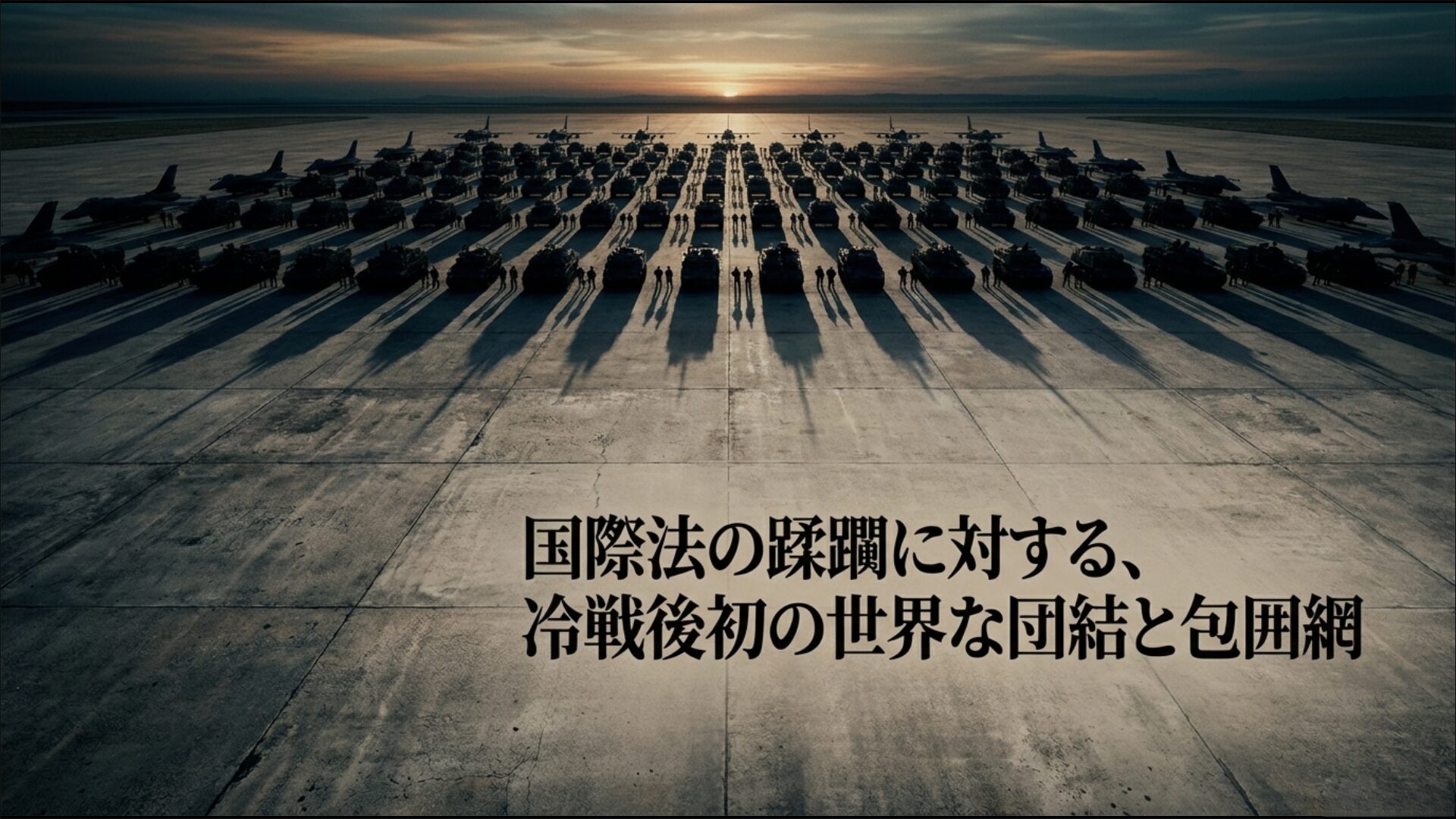 国連安保理決議に基づく世界的な団結と多国籍軍の形成プロセスの解説図