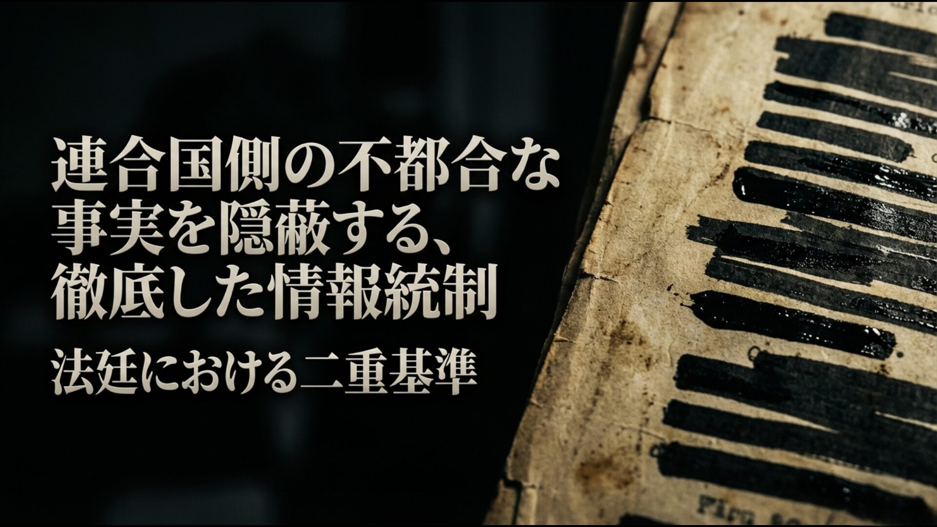 連合国側の不都合な事実を隠蔽する情報統制と弁護側証拠却下の実態
