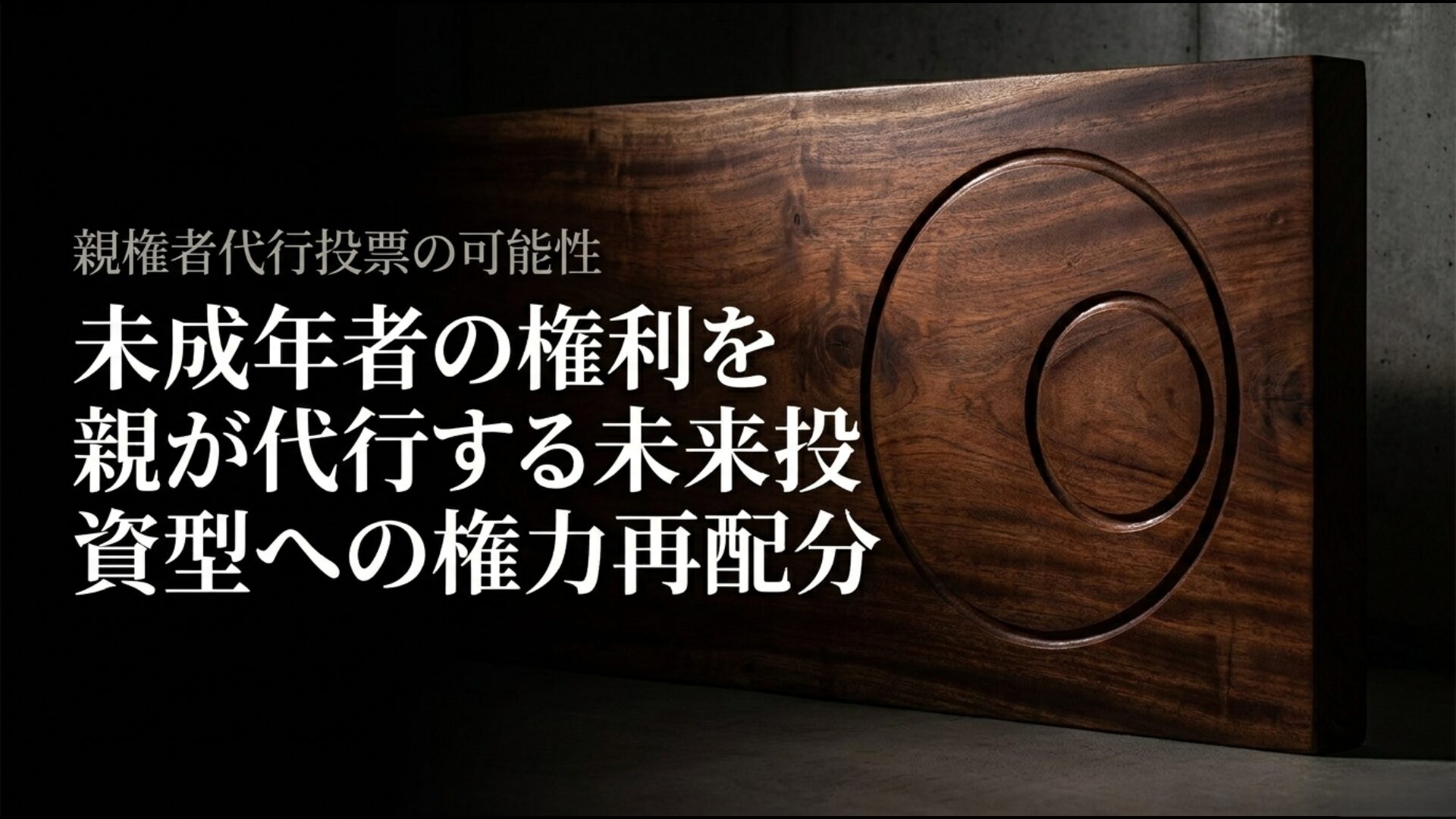 未成年者の選挙権を親が代行するドメイン投票制による未来投資型への政治権力再配分