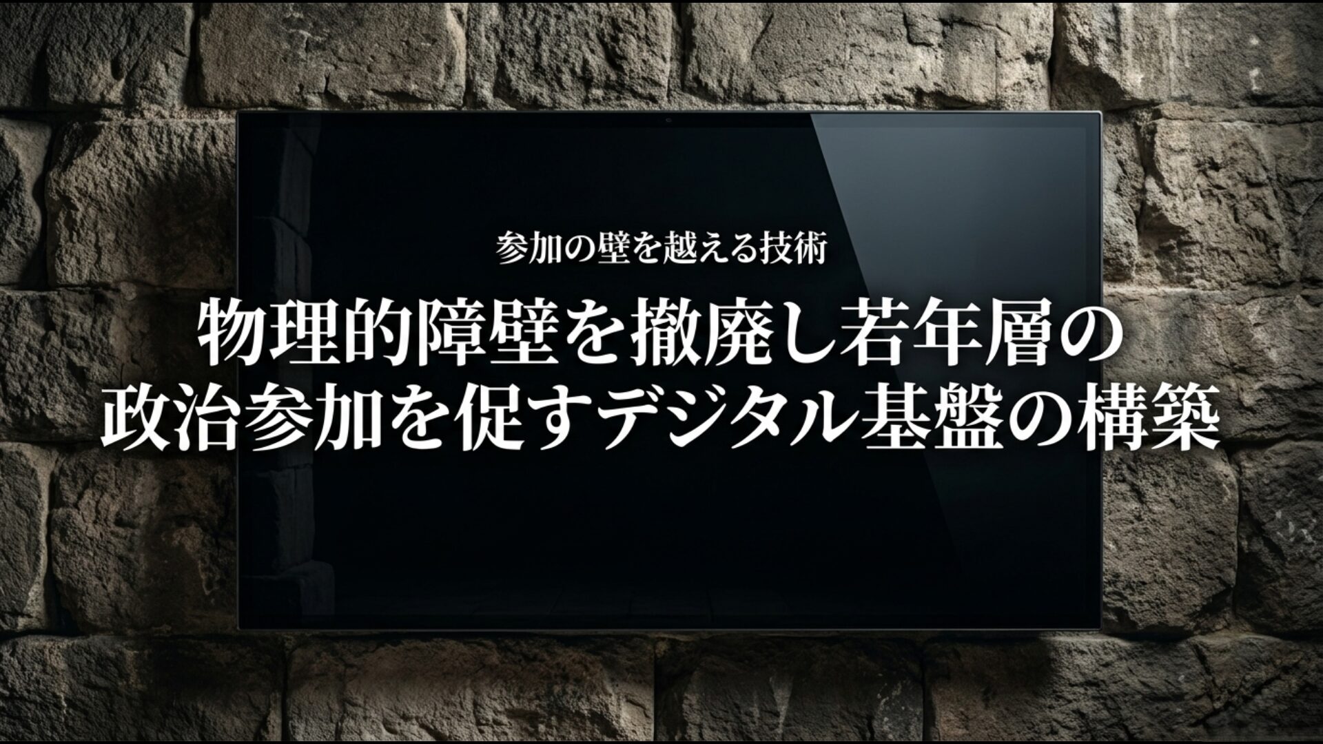 物理的障壁を撤廃し若年層の政治参加を促すオンライン投票のデジタル基盤