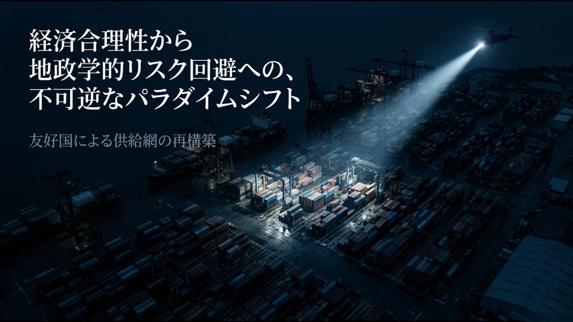 経済合理性から地政学的リスク回避へシフトする経済安全保障とフレンドショアリング