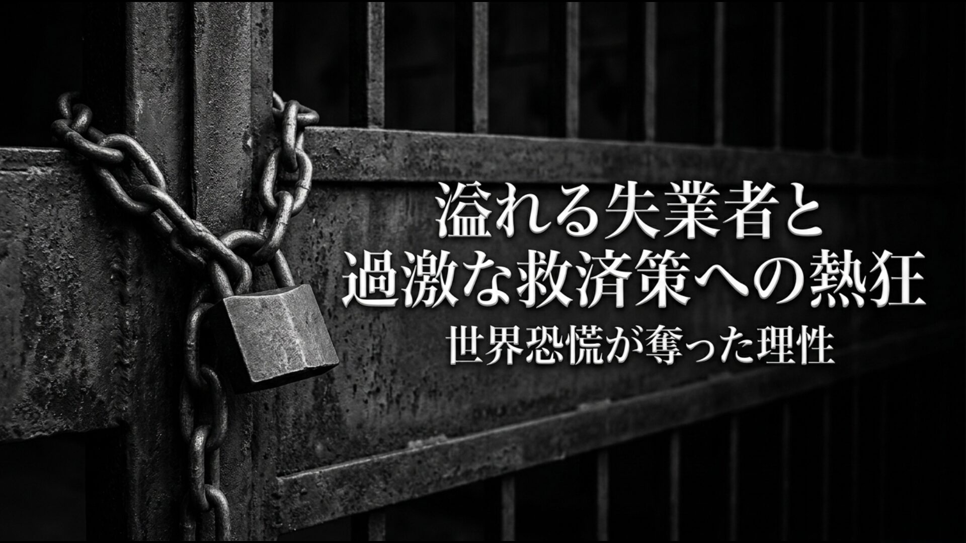 世界恐慌で失業者が溢れ理性的な判断が失われて過激な救済策に熱狂する大衆の様子