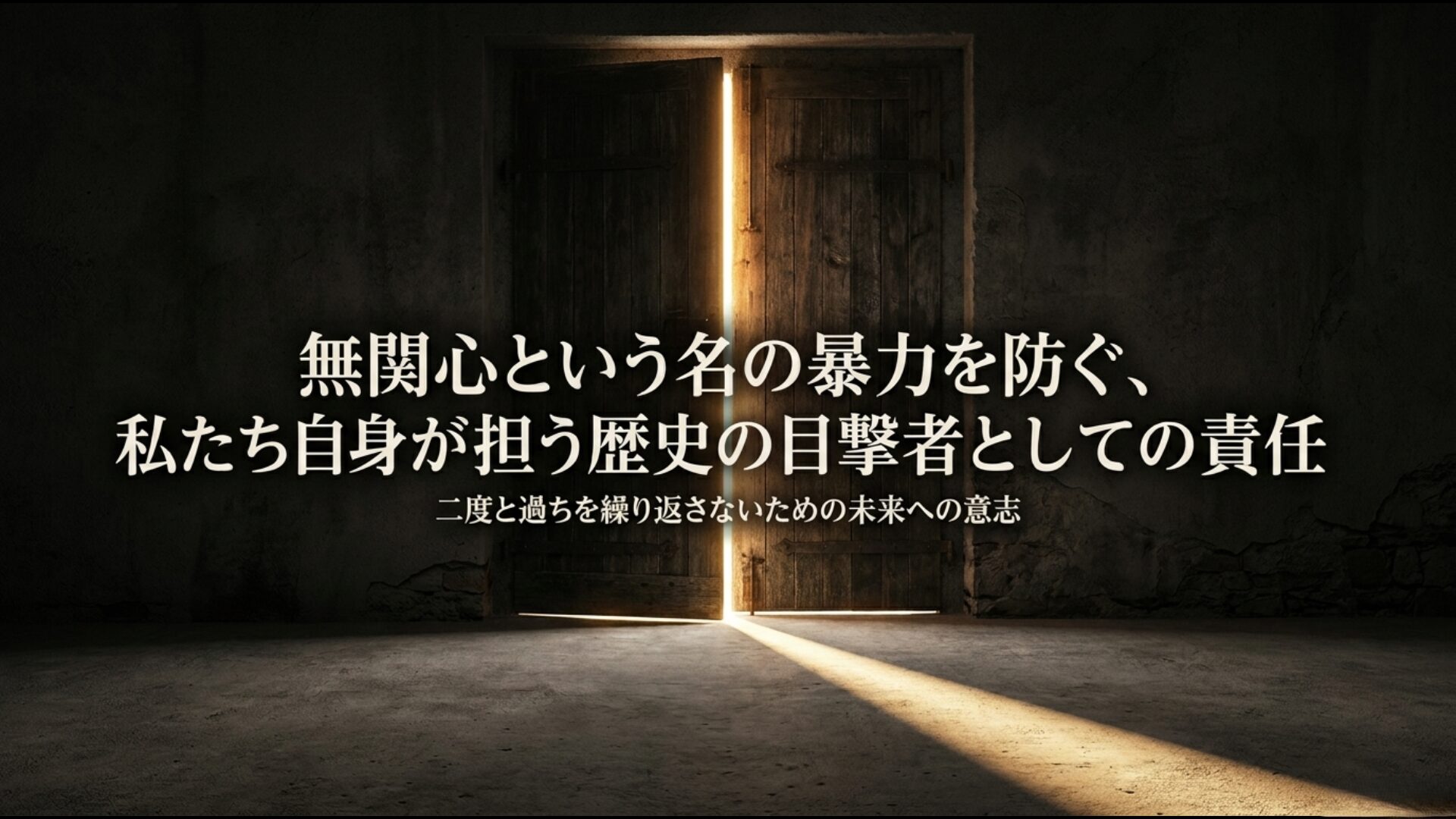 未来への意志を持ち二度と過ちを繰り返さないための歴史の目撃者としての責任