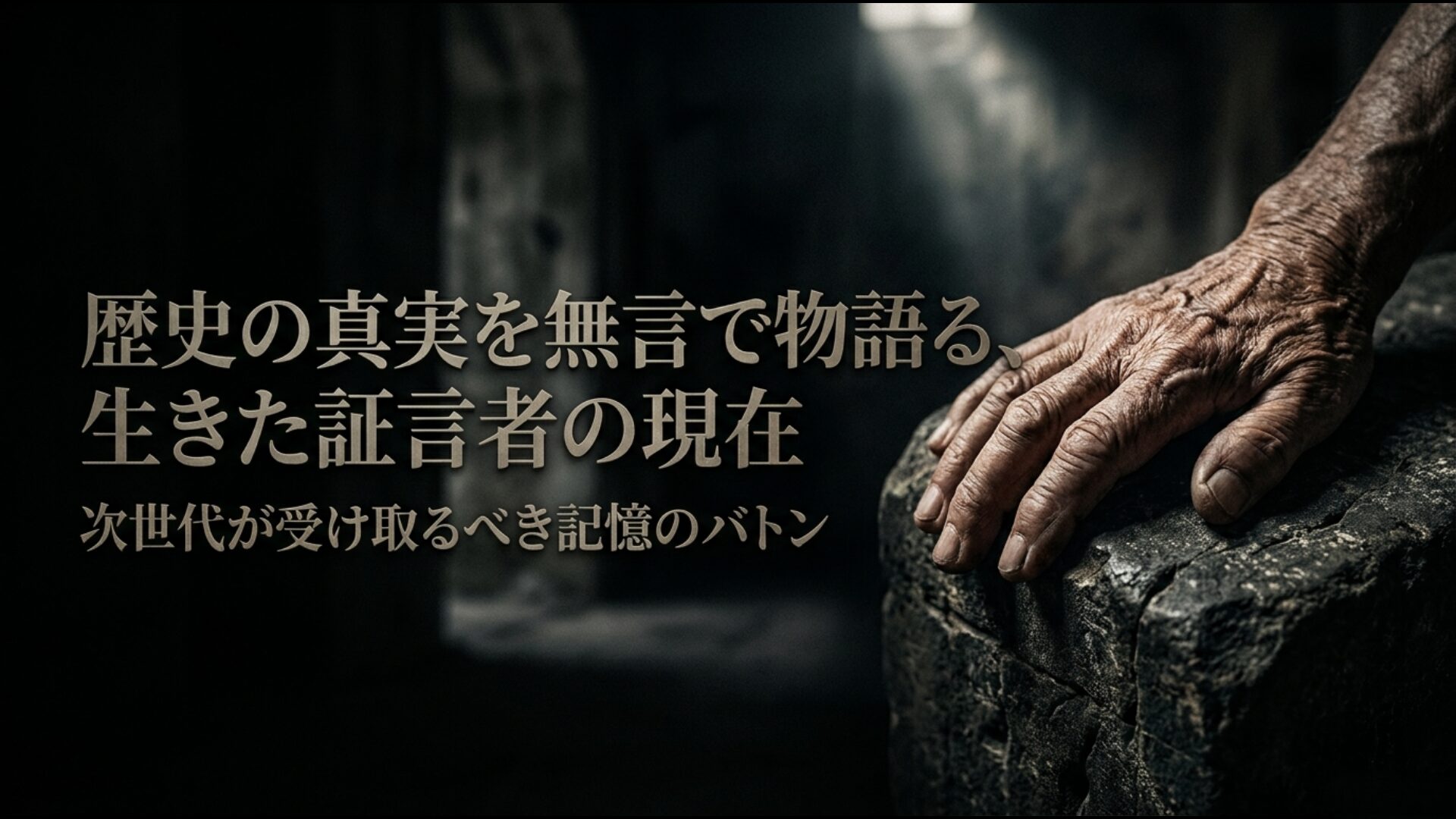 ホロコースト生存者の現在と次世代へ受け継ぐべき記憶のバトンを表現したイメージ