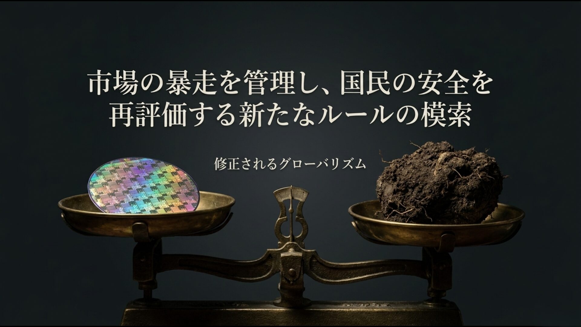市場の暴走を管理し国民の安全を再評価する修正グローバリズムの概念図