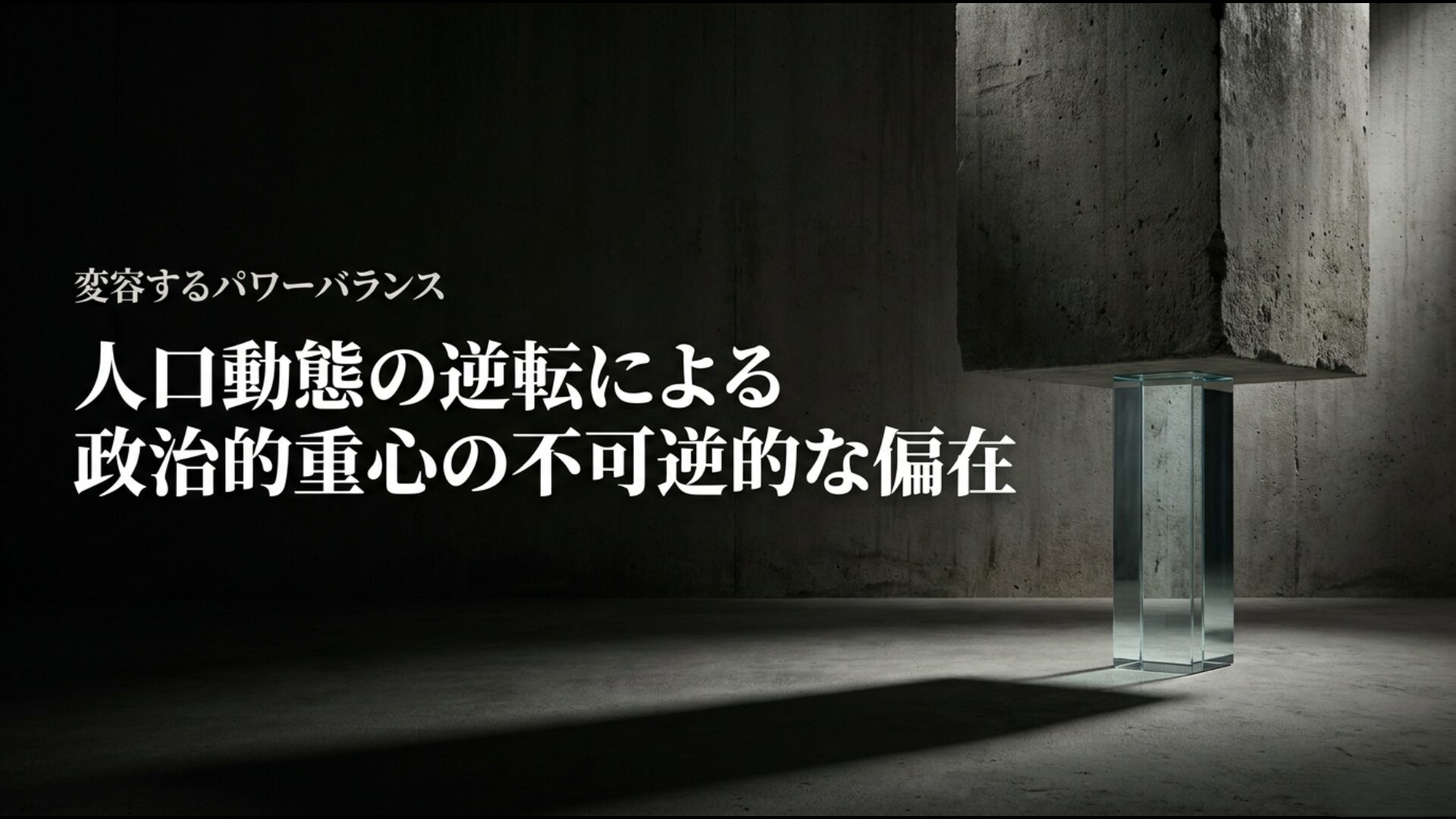 日本の人口動態逆転により政治的重心が不可逆的に偏在しているパワーバランスの変化
