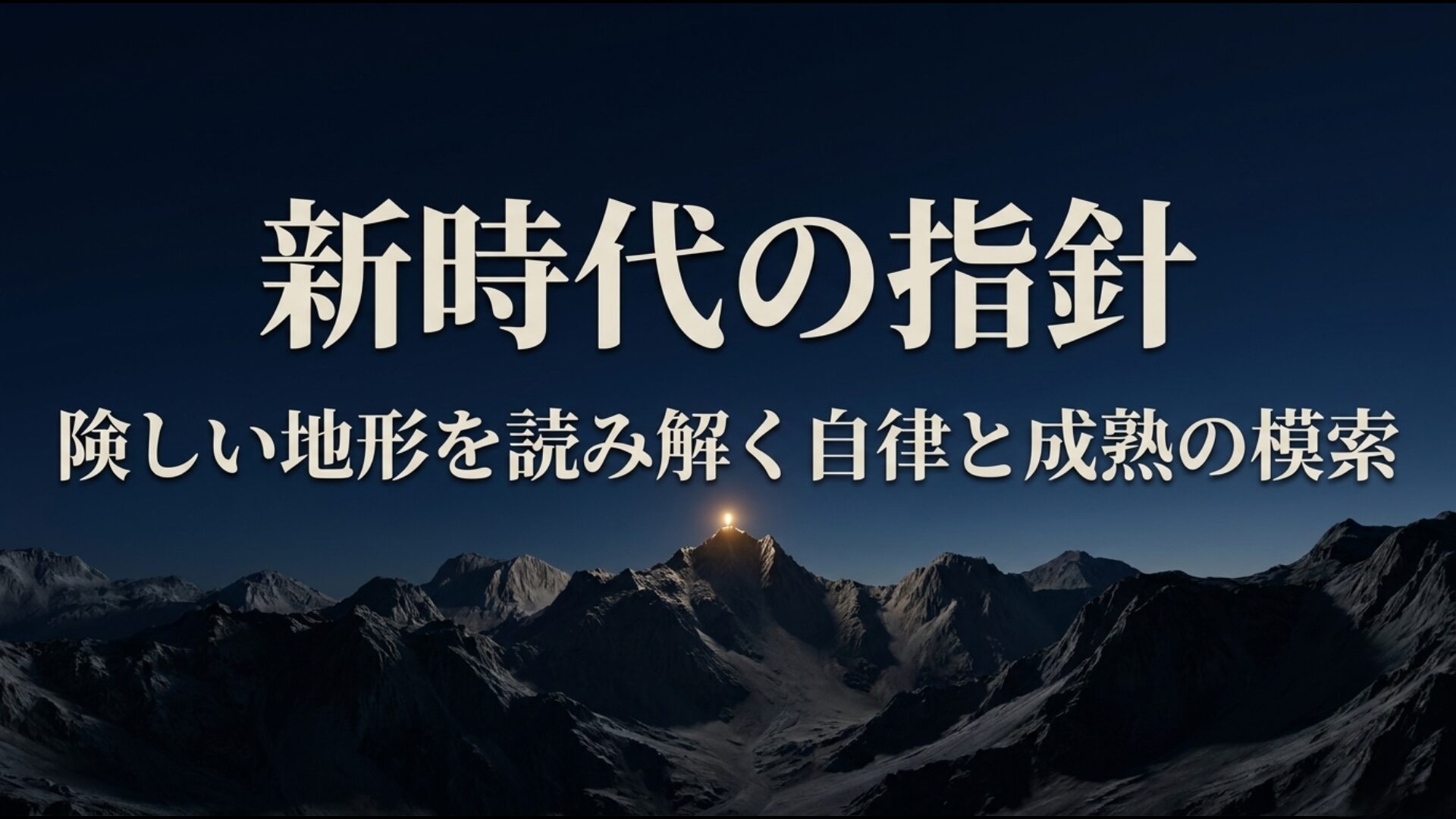 険しい地形を読み解き自律と成熟を模索するポスト・グローバリズムの新時代の指針