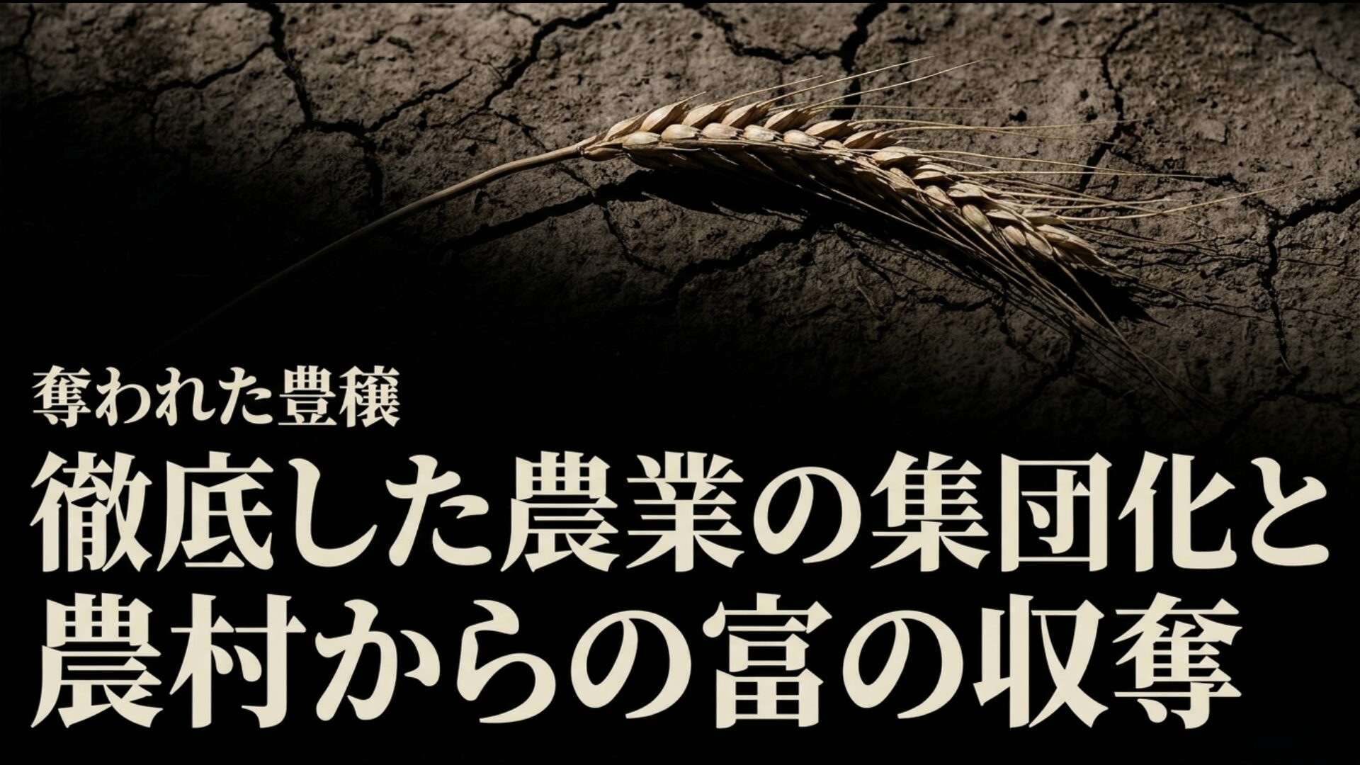 徹底した農業の集団化コルホーズと農村からの富の収奪を象徴する図