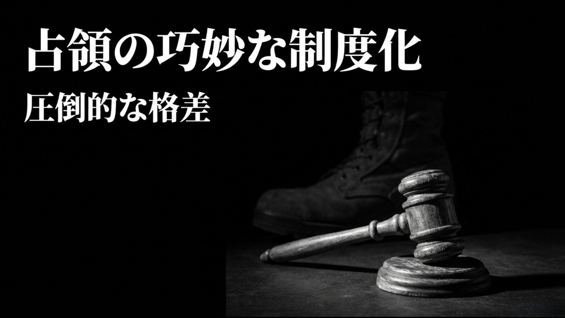 国家と非国家主体の圧倒的な格差による占領の制度化を示す資料