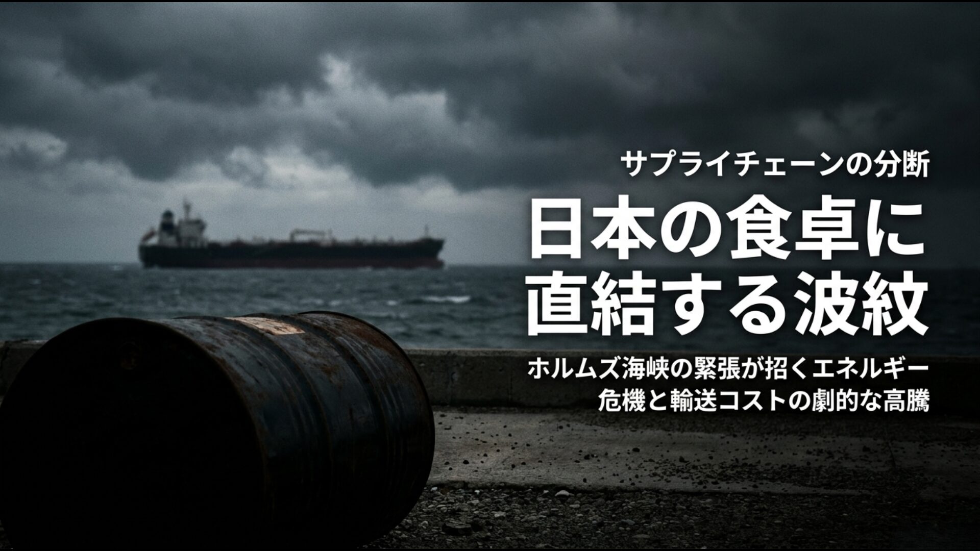 ホルムズ海峡の緊張が招くエネルギー危機と日本の物流・食卓への直結する波紋