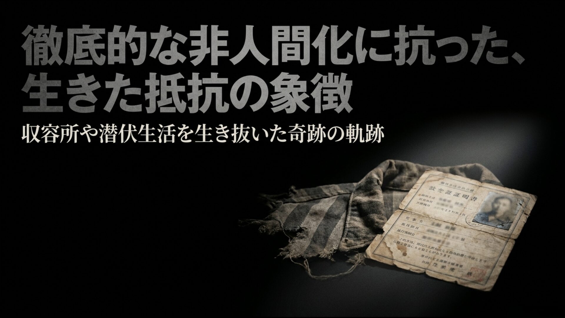 ホロコーストを生き抜き非人間化に抗った生きた抵抗の象徴としての生存者の軌跡