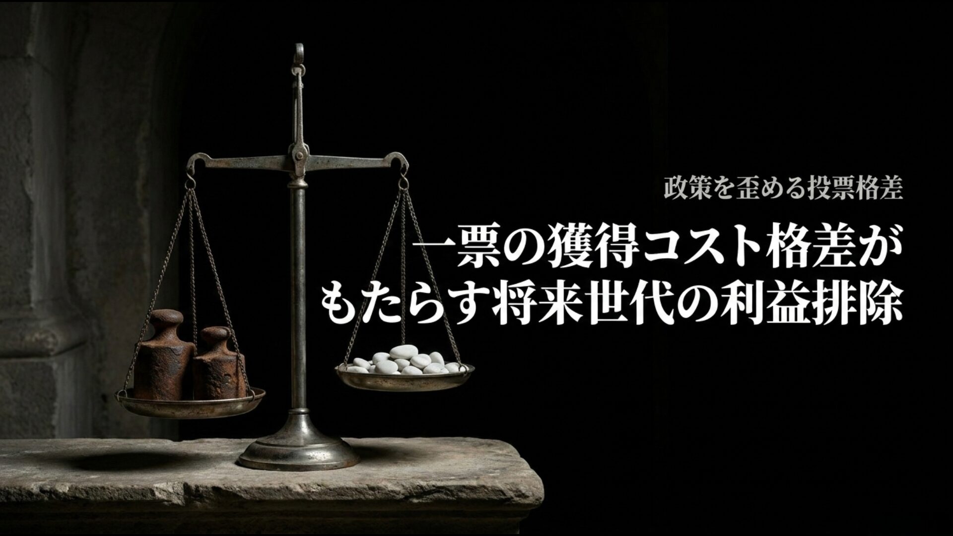 世代間の投票率格差がもたらす一票の獲得コストの差と将来世代の利益排除の構造