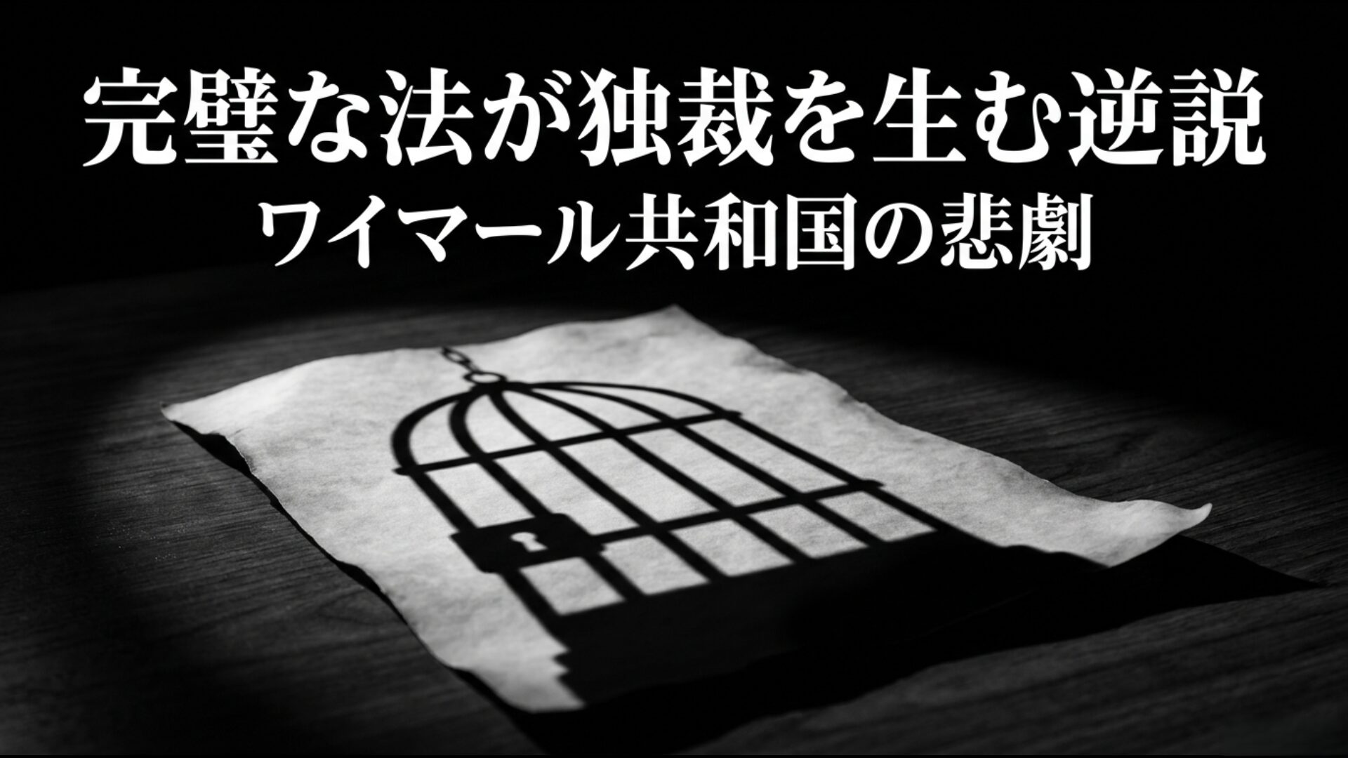 ワイマール憲法の完璧な法体系がヒトラー独裁を生んだ歴史的逆説のイメージ画像