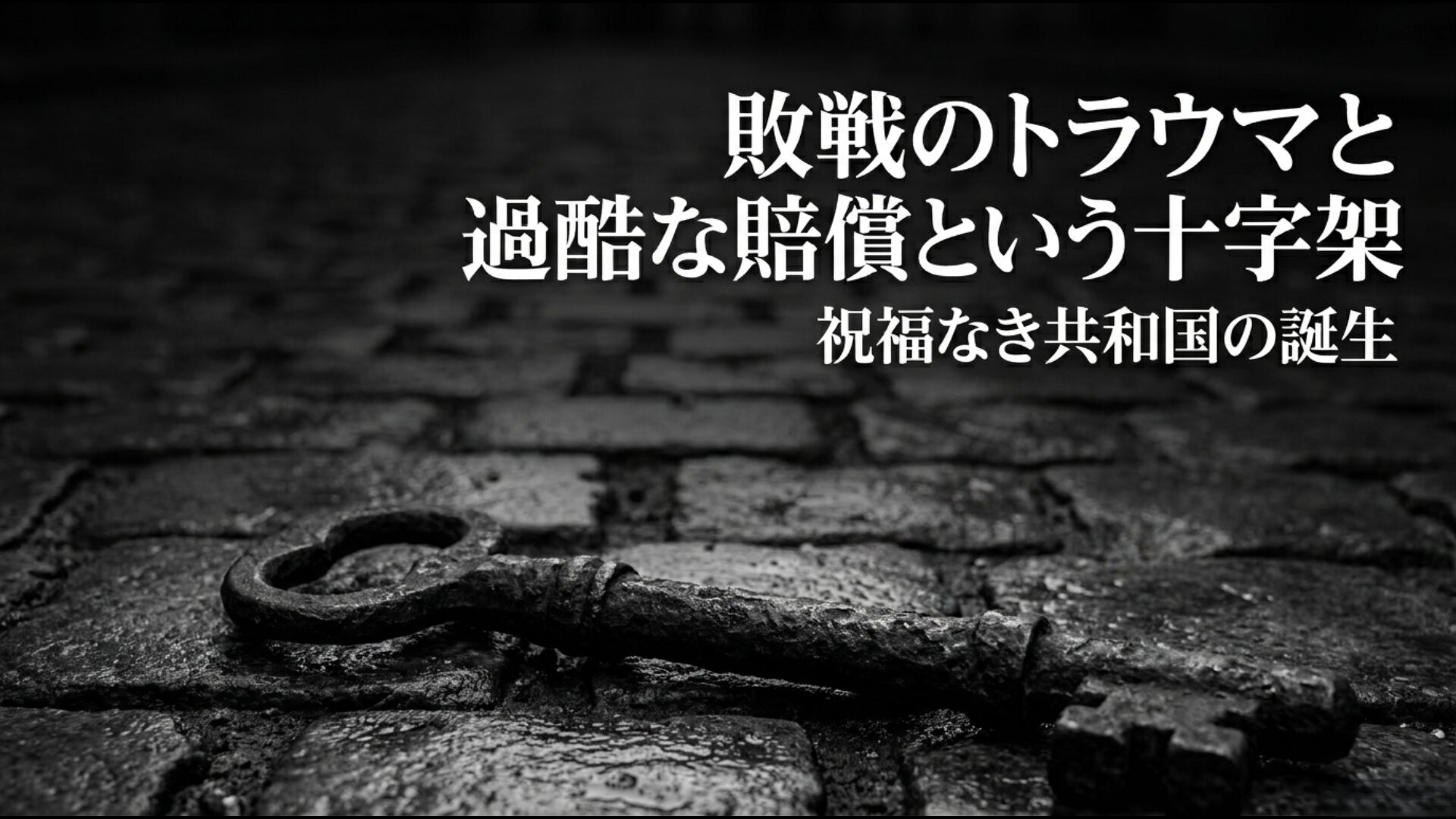 第一次世界大戦の敗北によるトラウマとヴェルサイユ条約の過酷な賠償負担を示す図解